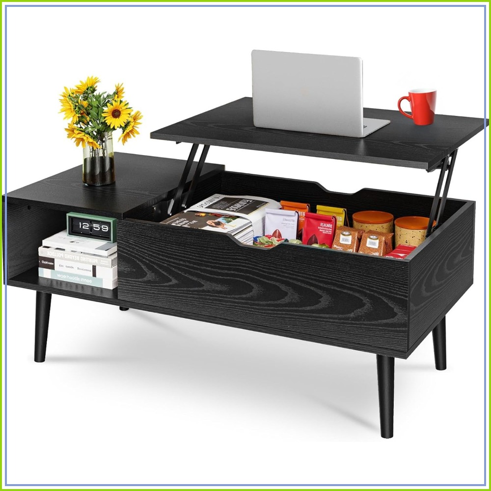 Desk Setup Shelves - Wood Lift Top Coffee Table with