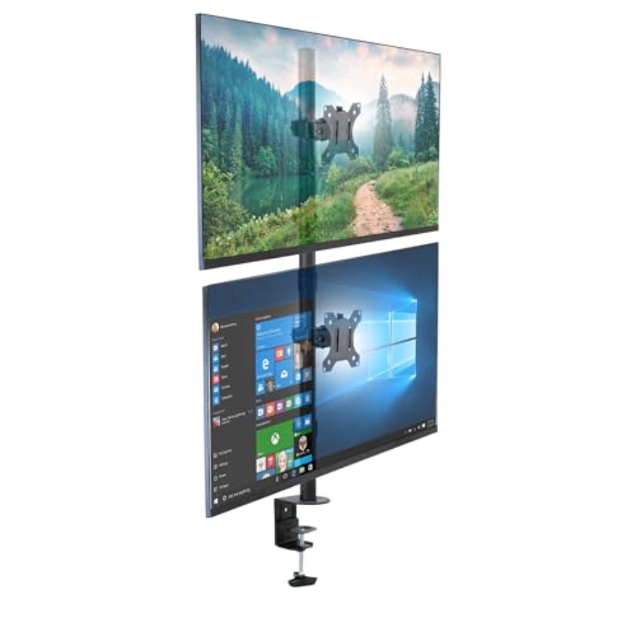 Desk Setup Vertical Monitor - Vertical Dual Monitor Mount for Office