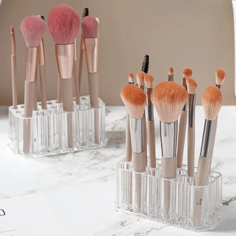 Desk Setup Shelves - 26 Holes Makeup Brush Holder Multifuntional