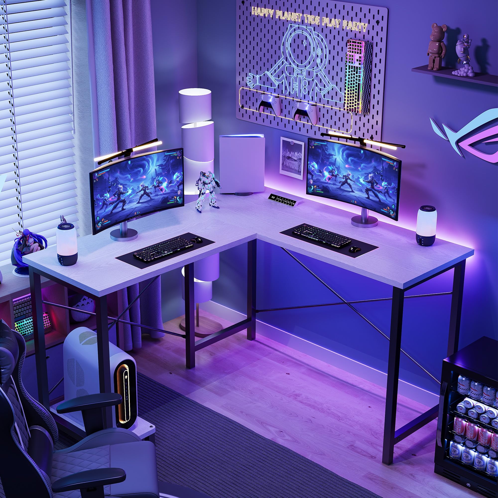 Desk Setup Game - JHK 50 Inch L Shaped Desk