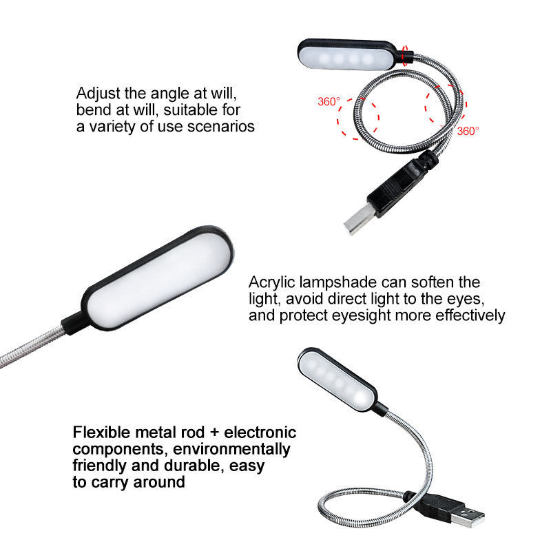 Mini 4 LED Book Lamp Portable  - Desk Setup For Laptop บทวิจารณ์และราคา