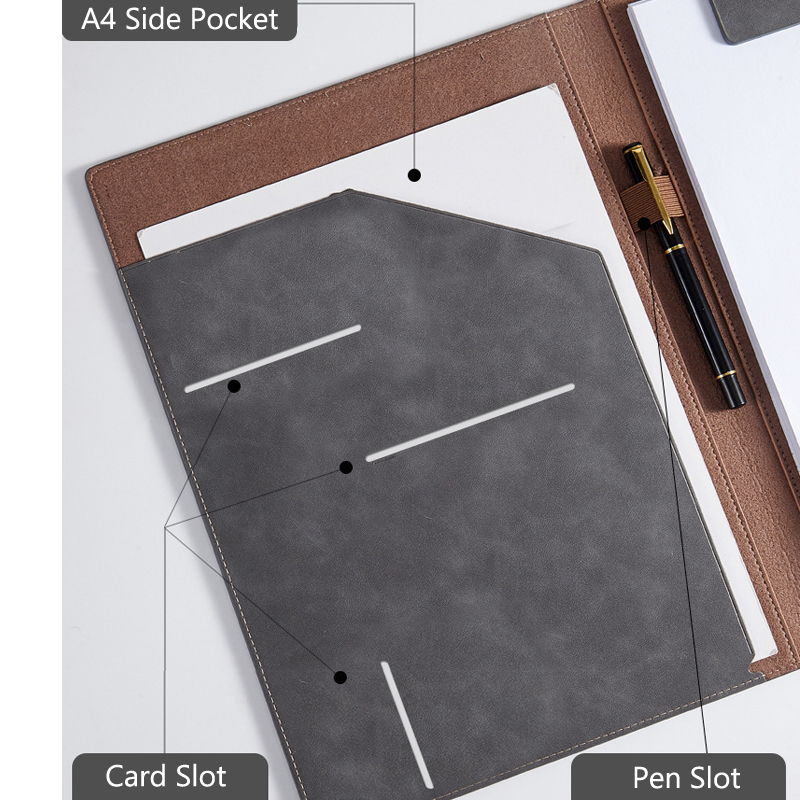 A4 Leather Business Portfolio  - Pen Cup Magnetic บทวิจารณ์และราคา