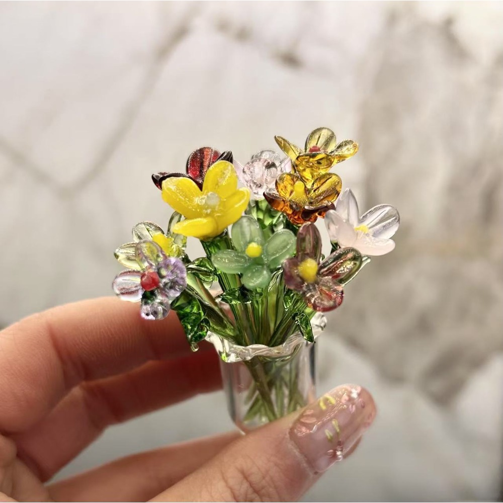1 PC Handmade Glass Floral Bou - Desk Setup Computer บทวิจารณ์และราคา