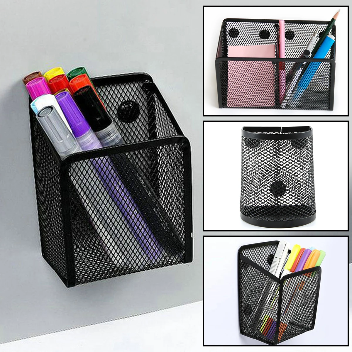 Metal Mesh Pen Cup Sturdy Magn - Pen Cup Magnetic บทวิจารณ์และราคา