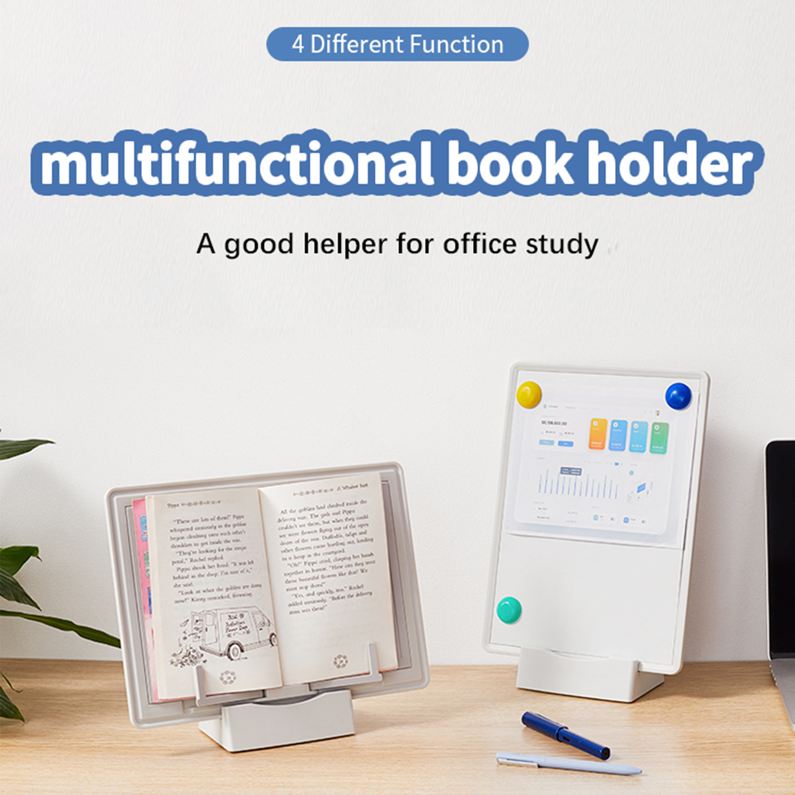 Book Stand Holder Portable Mul - Pen Cup Magnetic บทวิจารณ์และราคา