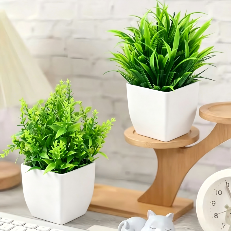 Mini Artificial Potted Plants  - Desk Setup Shelves บทวิจารณ์และราคา