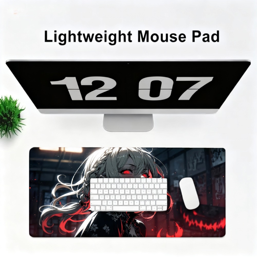 An anime girl with red flames  - Desk Setup Background บทวิจารณ์และราคา