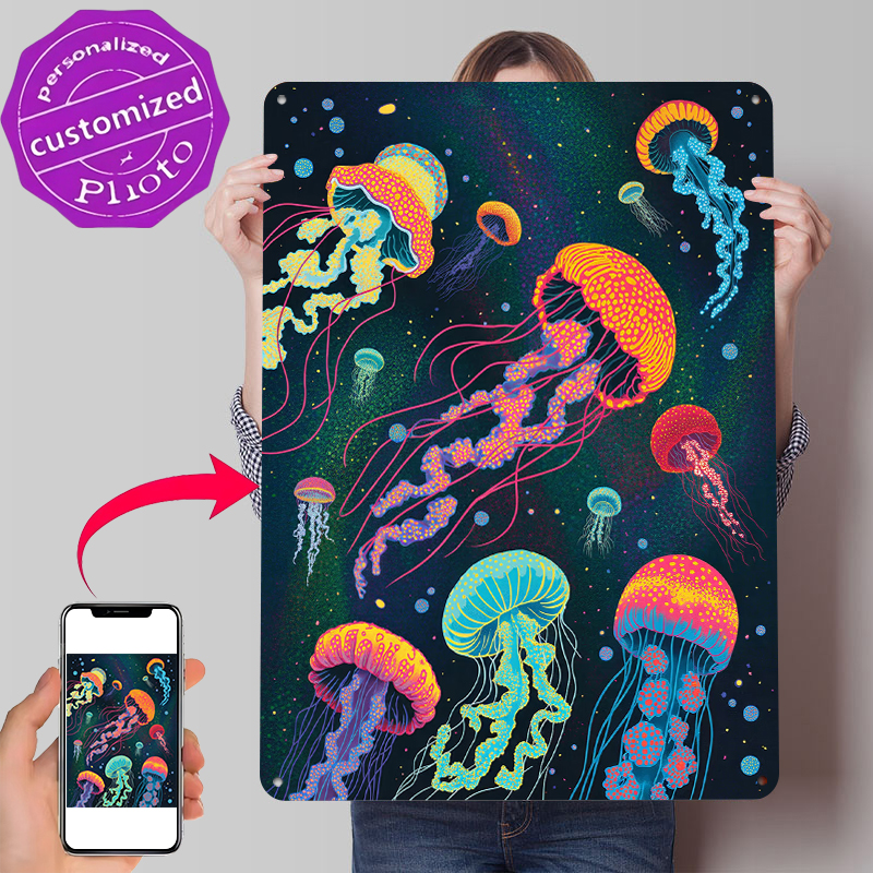 Vibrant Jellyfish in Cosmic Ba - Desk Setup Background บทวิจารณ์และราคา