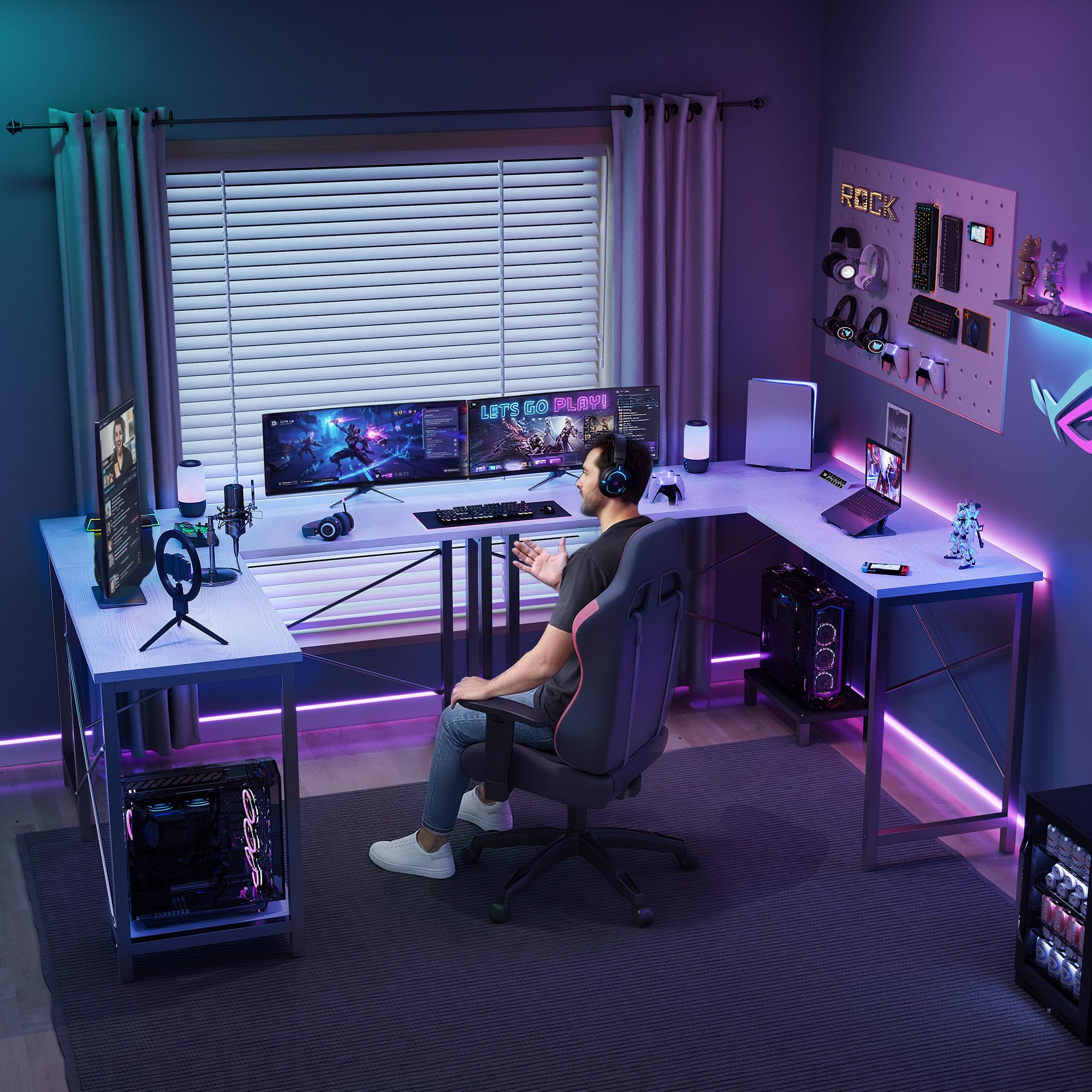 JHK 50 Inch L Shaped Desk Comp - Desk Setup Game บทวิจารณ์และราคา