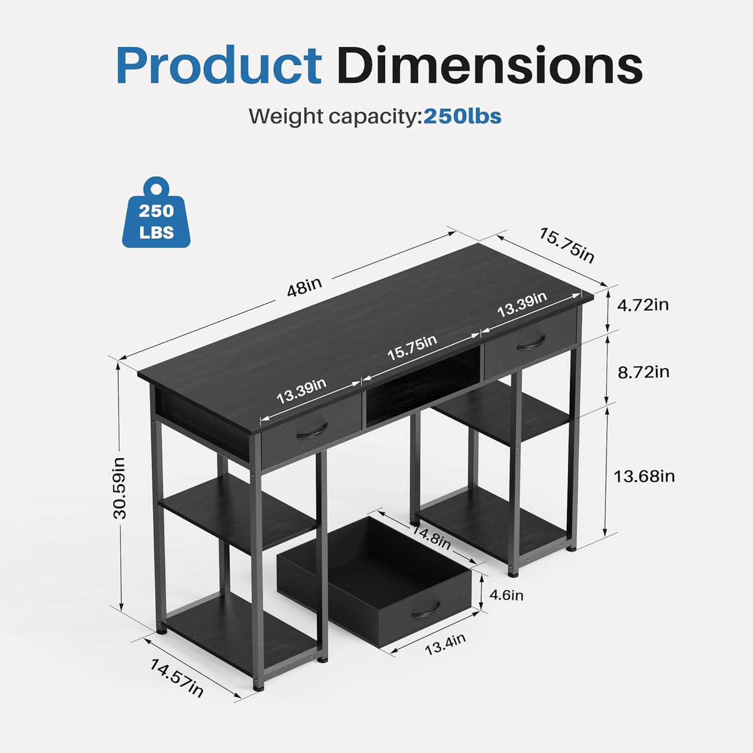 48-Inch Computer Desk with Fab - Desk Setup Small Room บทวิจารณ์และราคา