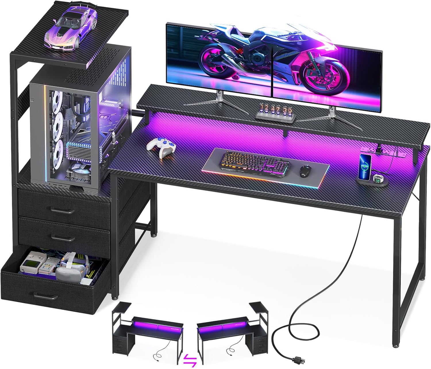 63 Inch Gaming Desk with PC Di - Your Desk Setup บทวิจารณ์และราคา