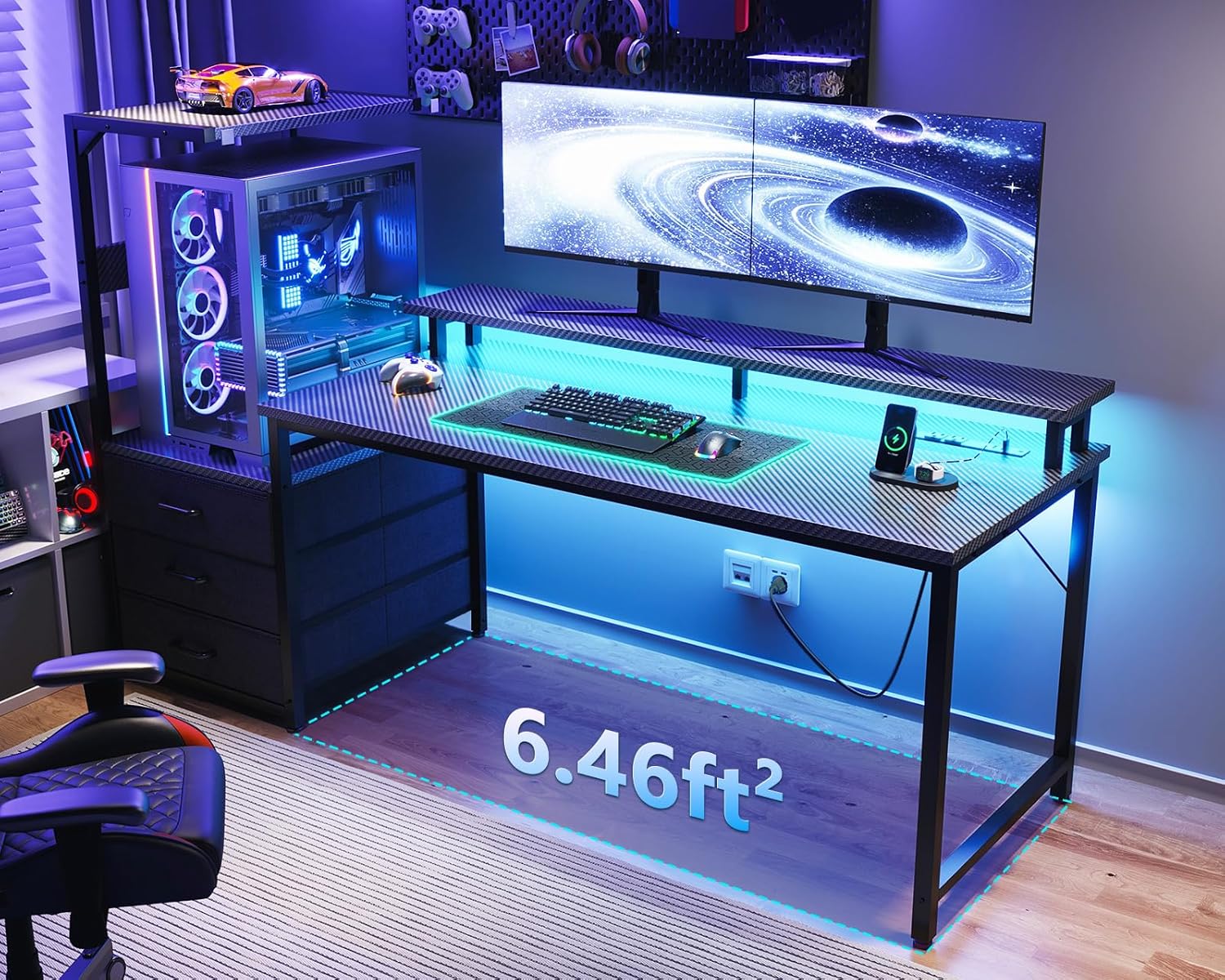 63 Inch Gaming Desk with PC Di - Your Desk Setup บทวิจารณ์และราคา