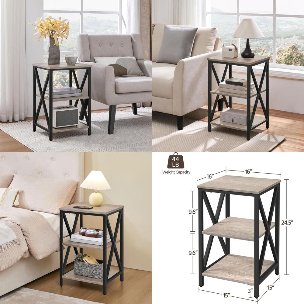 2-Piece Industrial Style 3-Tie - Desk Setup Shelves บทวิจารณ์และราคา