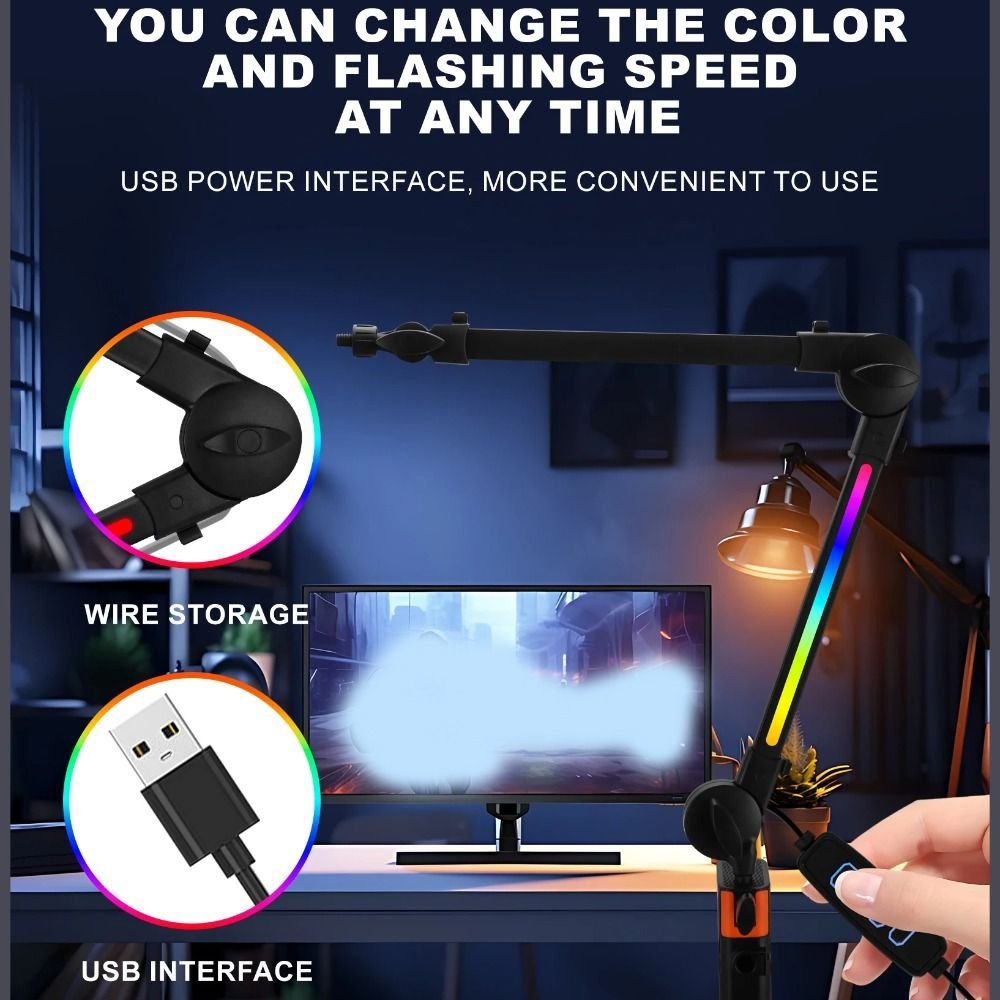 Microphone Boom Arm Mic Stand  - Desk Setup Game บทวิจารณ์และราคา