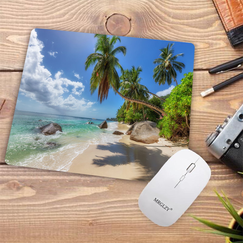 Desk Pad Tropical Palm Beach R - Desk Setup Gadgets บทวิจารณ์และราคา