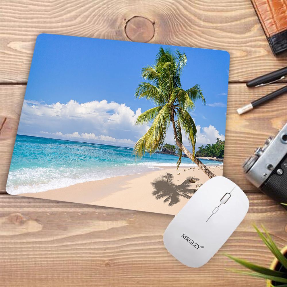 Desk Pad Tropical Palm Beach R - Desk Setup Gadgets บทวิจารณ์และราคา