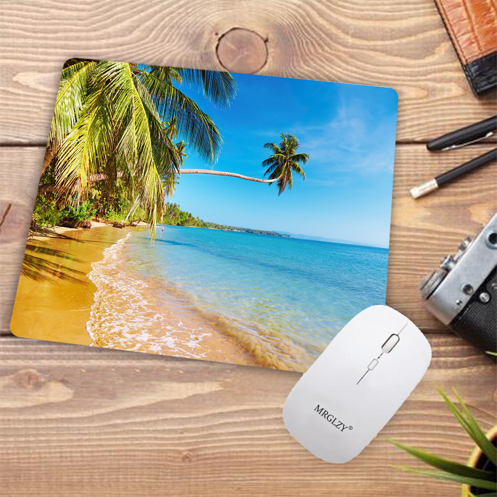 Desk Pad Tropical Palm Beach R - Desk Setup Gadgets บทวิจารณ์และราคา