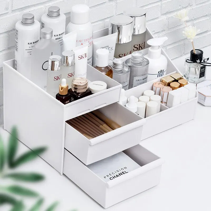 1pc White Drawer Makeup Storag - Desk Setup Shelves บทวิจารณ์และราคา