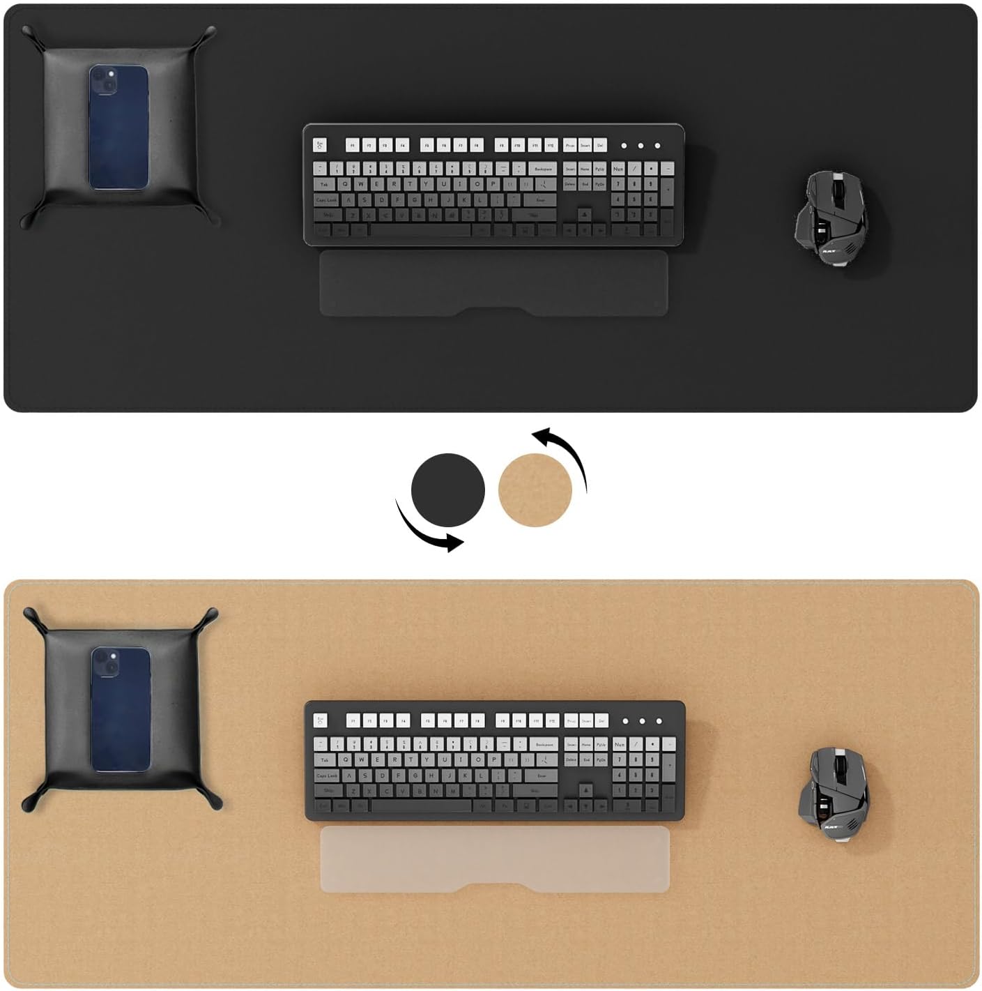 Dual Sided Desk Mat,Leather De - Desk Setup Gadgets บทวิจารณ์และราคา