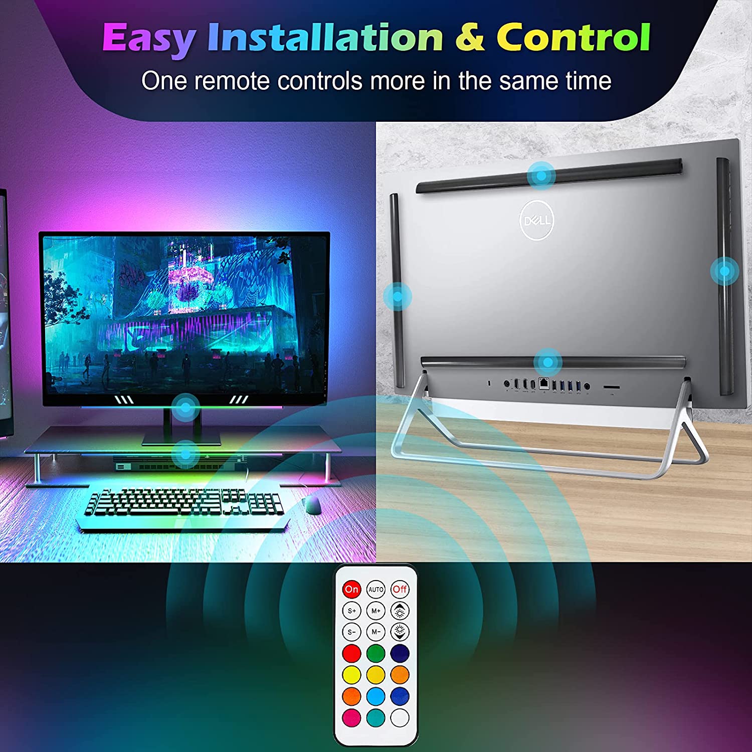 Under Monitor Light Bar RGB Dr - Desk Setup Game บทวิจารณ์และราคา