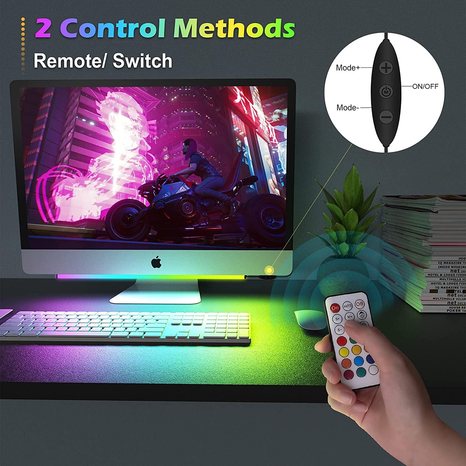 Under Monitor Light Bar RGB Dr - Desk Setup Game บทวิจารณ์และราคา